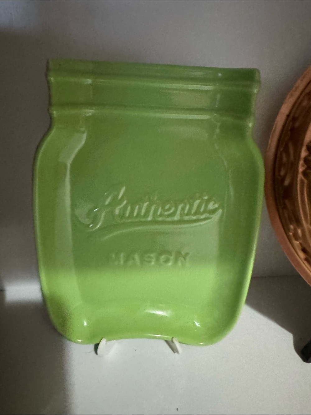 Authentic Mason Green Ceramic spoon rest